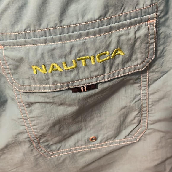 Nautica mens swim trunks with lining. Teal colour with white stitching. Size xxl - Picture 3 of 8